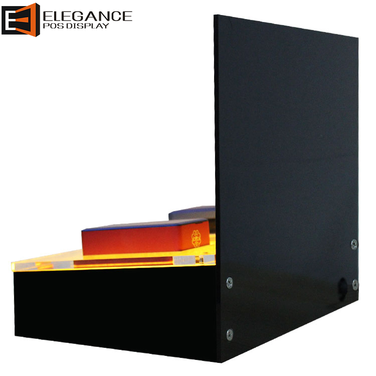 Black Acrylic Electronic Cigarette Case Display Stand with LED Lights