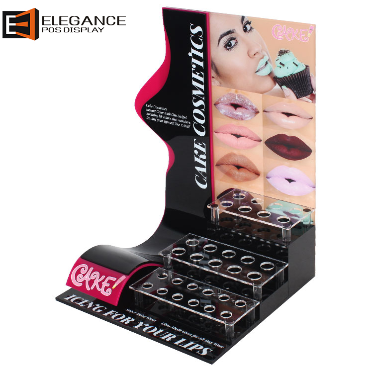 Table Top Care Cosmetics Lipstick Display Racks with Spray Painting