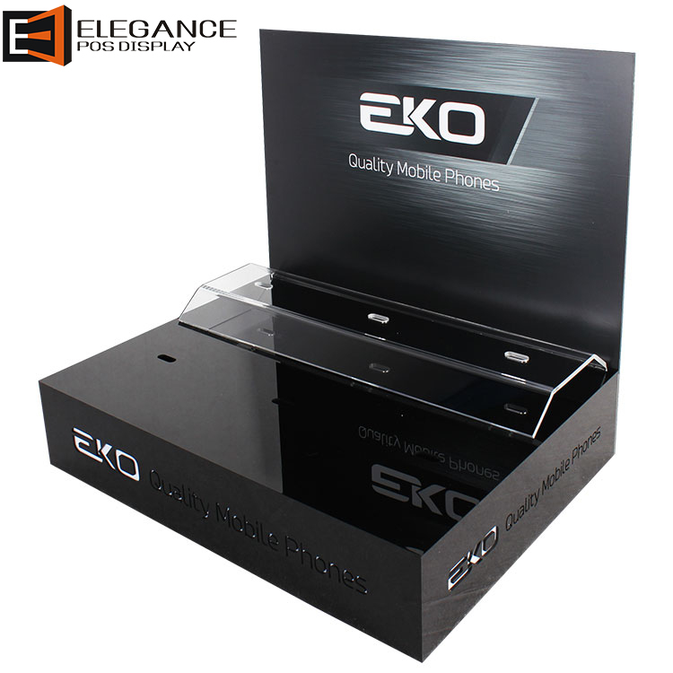 Cool Counter Acrylic and PVC Back Plane Cellphone Showing Stand with LED Lights
