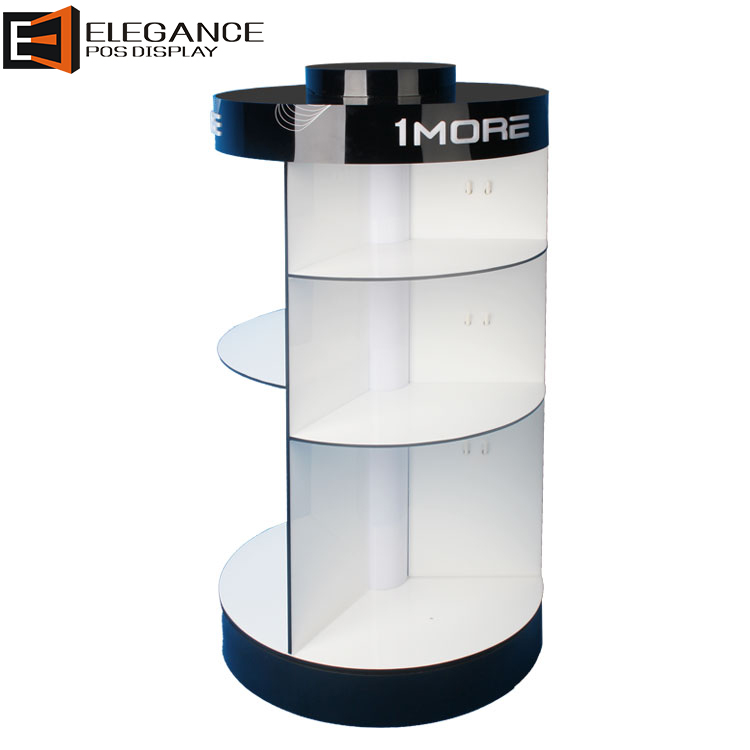 Cylindrical Shape Counter Headset Stand Holder with White Led Light