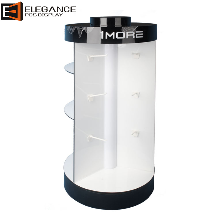 Cylindrical Shape Counter Headset Stand Holder with White Led Light