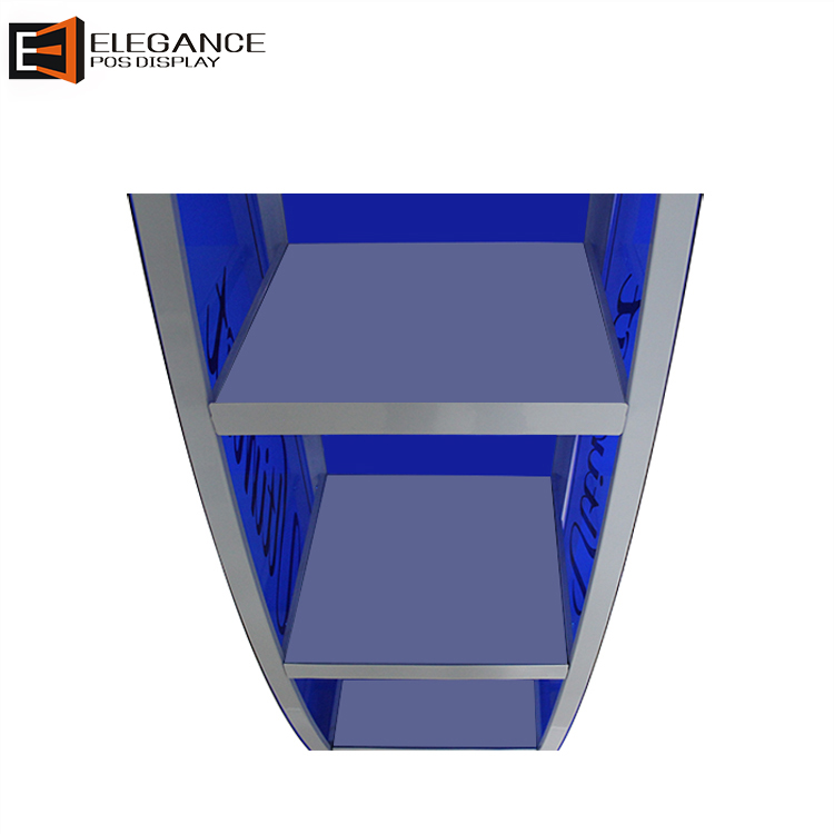 Custom Wholesales Mobile Portable Floor Blue Acrylic Display Stand for Wine