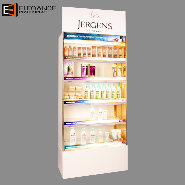 Composite Material Multifunctional Custom Five-tier Floor Cosmetic Display Cabinet