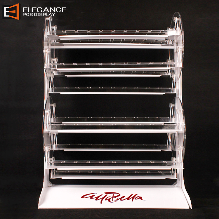 Custom Revolvable Cosmetic Clear Acrylic Nail Polish Display Countertop Stand