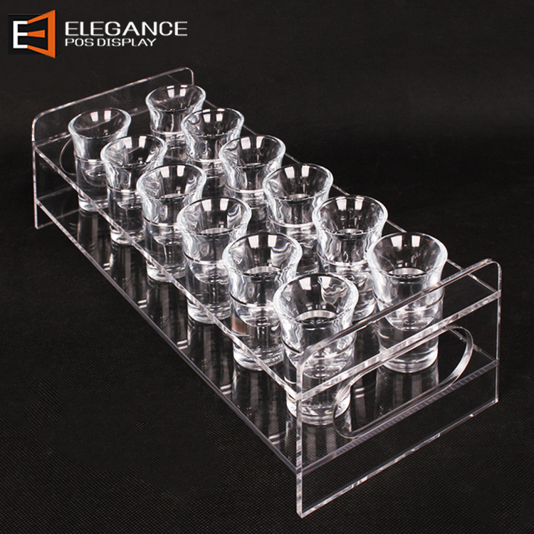 Clear Acrylic Wine Glasses Display Desktop Wine Glass Rack Display For 12 Pcs