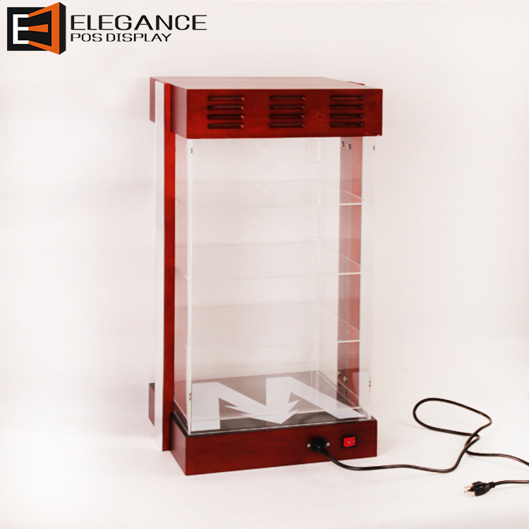 Acrylic And Pine Wood Sunglasses Display Case With Light And Lock (WOODZEE)