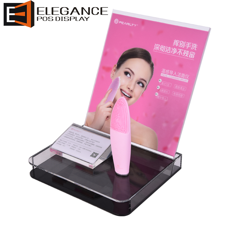 Illuminate Acrylic Counter Cosmetic Tools Facial Brush Cleansing Display Rack