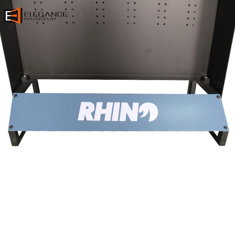 Hot Sale Multiple Usage Metal Floor Glove Display Shelf With Hooks 