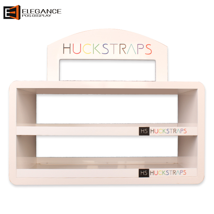 Sales Promotion Wooden And Acrylic Counter Table Design Belt Desktop Display Rack For Shopping Mall 