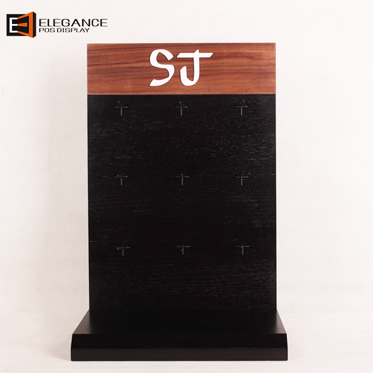 Countertop Metal And Wood Adjustable Hooks Small Hangings Pendant Display Stand 