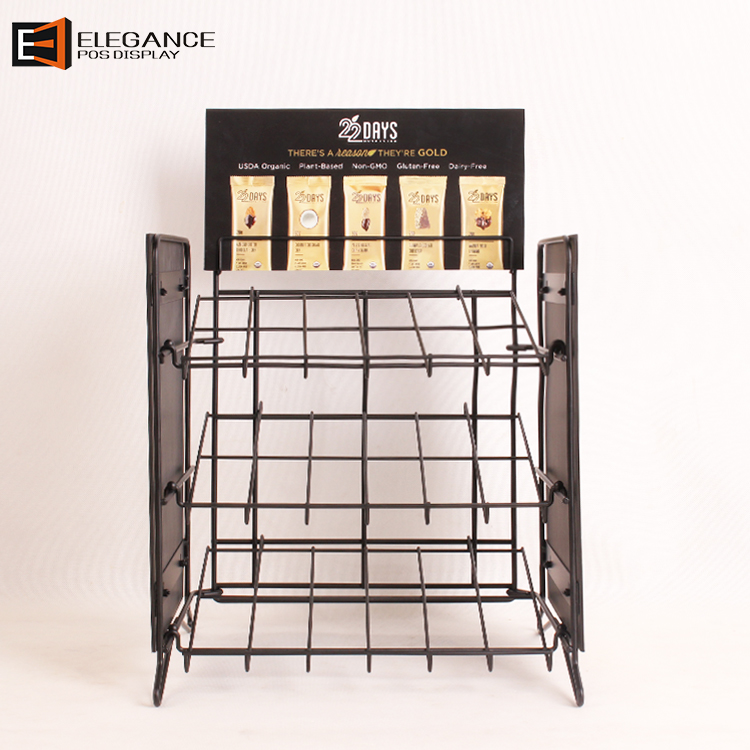 Custom Fashionable Metal & PVC Snack Counter Rack 