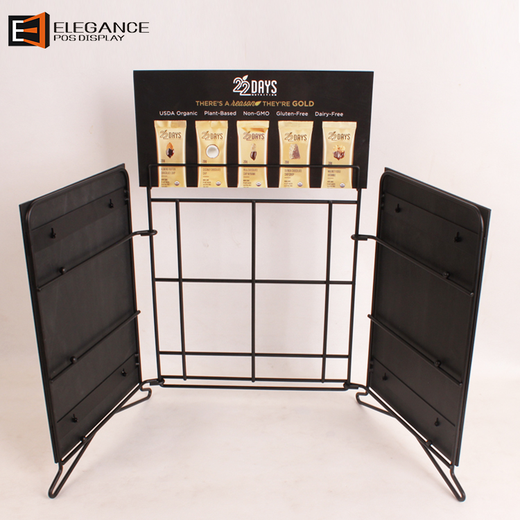 Custom Fashionable Metal & PVC Snack Counter Rack 