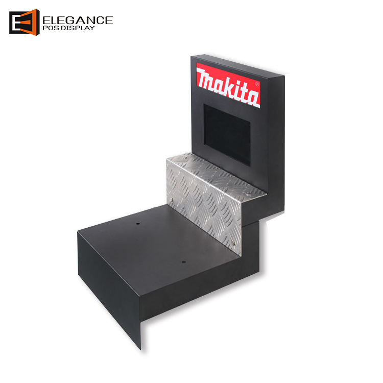 Countertop Black Metal AD Player Display Rack On The Supermarket Shelves 