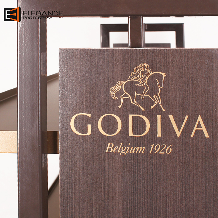 Customized Floor Wooden Snack Display Rack Food POP With Logo