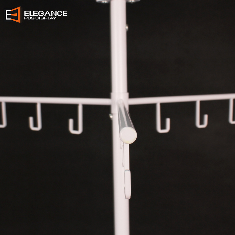 Modern 360 Degree 2 Tiers Retail Floor Metal Spinning Display Stand For Bags 