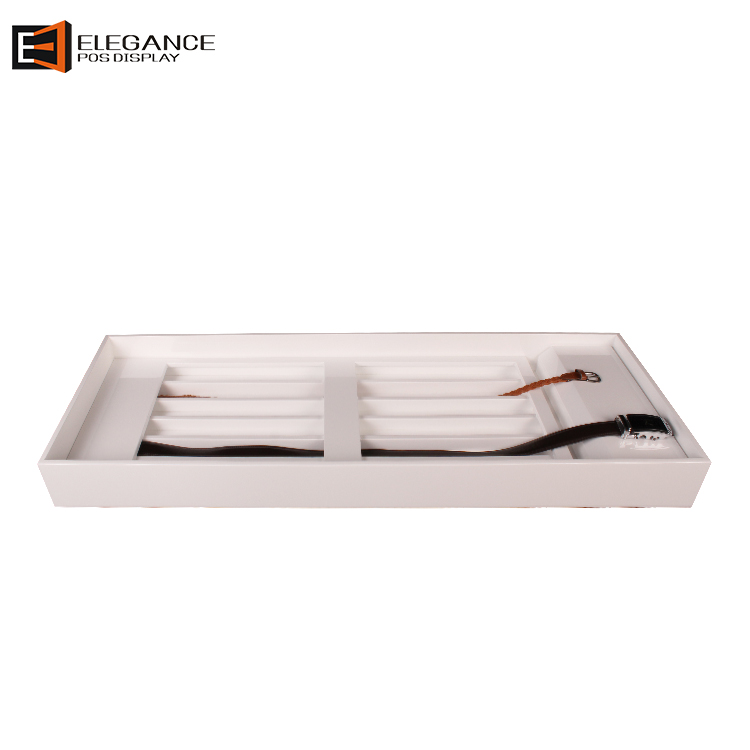 Countertop Sales Promotion Square MDF Retail Display Tray For Wallet And Belt 