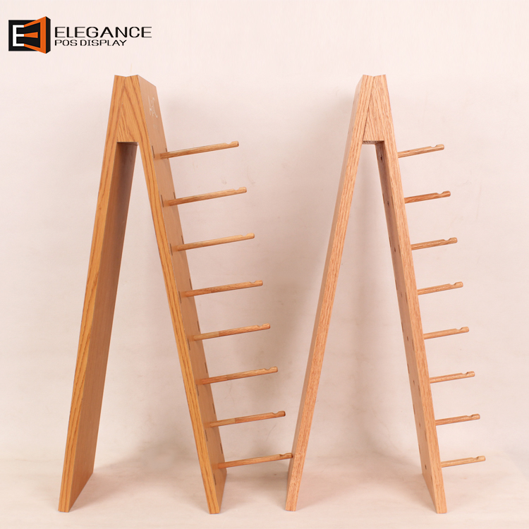 Creatively Alphabetic Glasses Wooden Cell Table Display Rack With Two-sided Pegs 